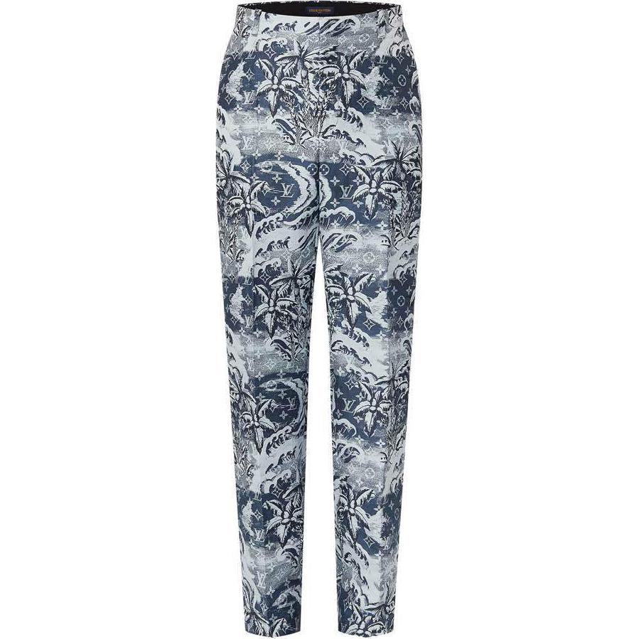 LOUIS VUITTON SS24 Floral Print Casual Pants with Zipper Pockets Men’s. 1AFQWF