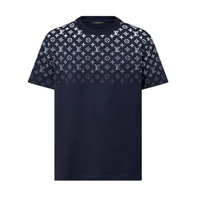 LOUIS VUITTON SS24 Gradient Logo Navy Blue Crewneck T-Shirt. 1AFQB4