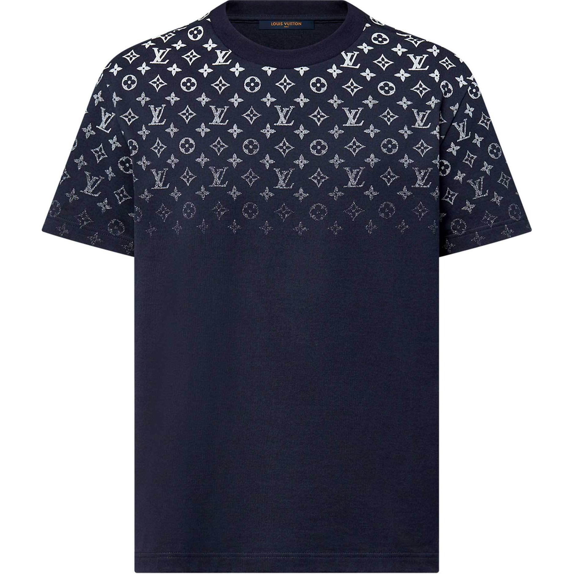 Order LOUIS VUITTON SS24 Kaos Crewneck Biru Navy Logo Gradient. 1AFQB4