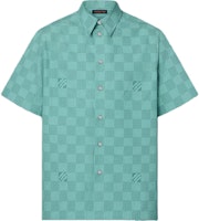 LOUIS VUITTON SS24 Green Checkered Button-Up Short Sleeve Shirt Men 1AFQXX LOUIS VUITTON SS24 Green Checkered Button-Up Short Sleeve Shirt Men 1AFQXX