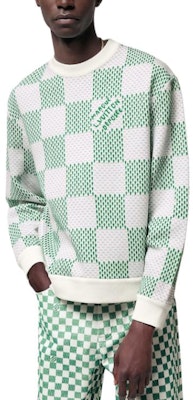 루이 비통 SS24 남성 그린 체크 로고 오버사이즈 긴팔 맨투맨. 1AFJHF Details for 루이 비통 SS24 남성 그린 체크 로고 오버사이즈 긴팔 맨투맨. 1AFJHF