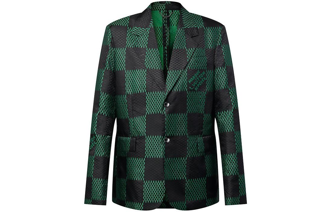 Louis Vuitton SS24 Green Checkered Long Sleeve Jacket for Men 1AFIHK