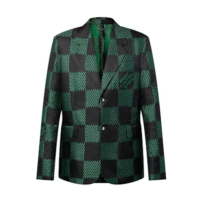 Louis Vuitton SS24 Green Checkered Long Sleeve Jacket for Men 1AFIHK