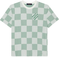 LOUIS VUITTON SS24 Green Checkered Pattern Crewneck Short Sleeve T-Shirt Men 1AFIX4 LOUIS VUITTON SS24 Green Checkered Pattern Crewneck Short Sleeve T-Shirt Men 1AFIX4