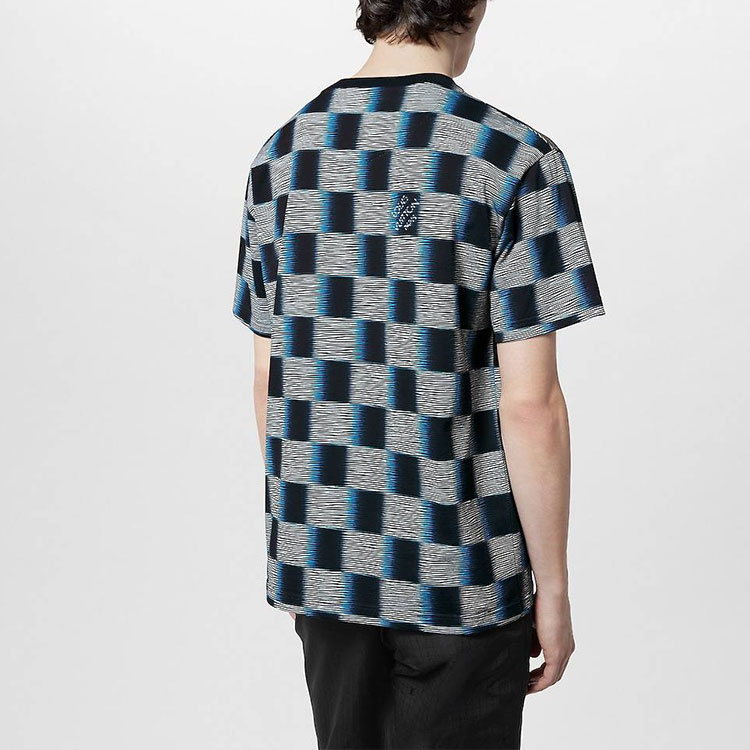 Purchase LOUIS VUITTON SS24 Grey Checkered Print Crewneck Casual  T-Shirt. 1AFB33