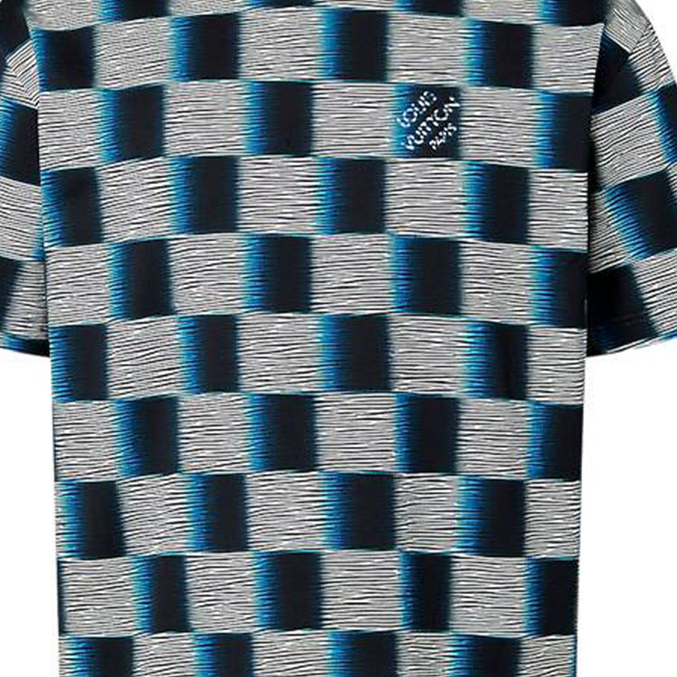 Sizing LOUIS VUITTON SS24 Grey Checkered Print Crewneck Casual  T-Shirt. 1AFB33