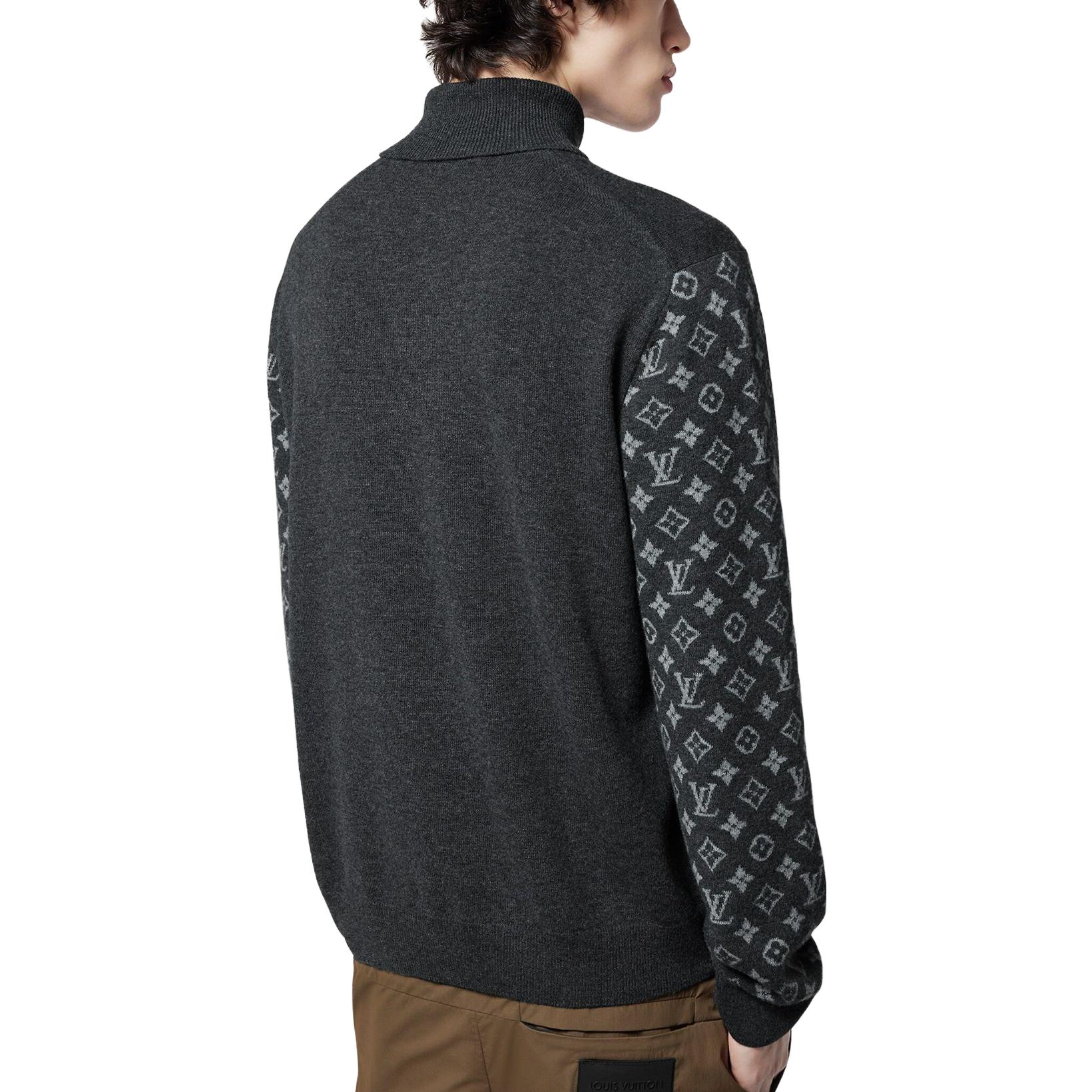 Louis Vuitton SS24 Jacquard Pattern Black Cashmere Pullover for Men. 1AFAPH 圖 5
