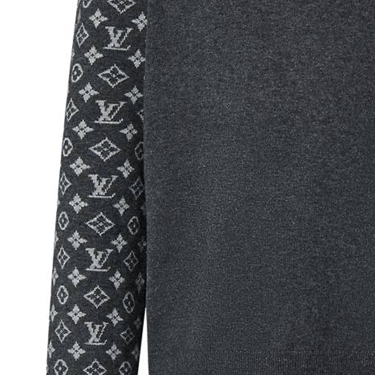 Louis Vuitton SS24 Jacquard Pattern Black Cashmere Pullover for Men. 1AFAPH 圖 7
