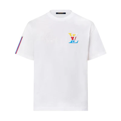 LOUIS VUITTON SS24 Logo Embroidered Crewneck Casual White T-Shirt (). 1AFVUX