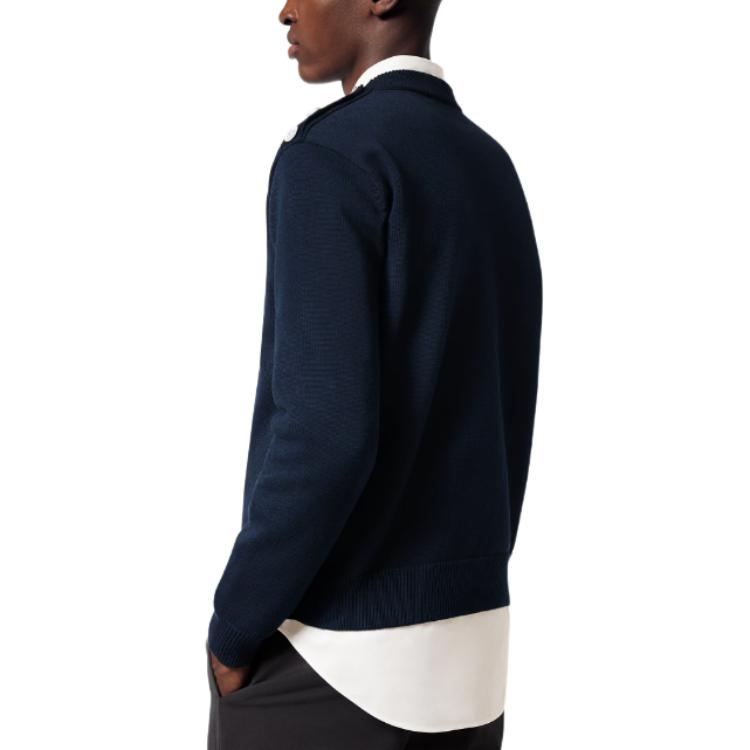 Lookbook 路易威登 SS24 Logo 刺繡海軍藍長袖針織圓領毛衣 1AFQQ3