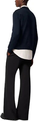 路易威登 SS24 Logo 刺繡海軍藍長袖針織圓領毛衣 1AFQQ3 Purchase 路易威登 SS24 Logo 刺繡海軍藍長袖針織圓領毛衣 1AFQQ3