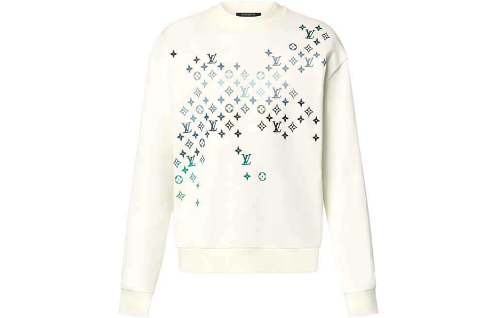 LOUIS VUITTON SS24 Logo Embroidered Crewneck Sweatshirt Men’s Off-White 1AFBWA