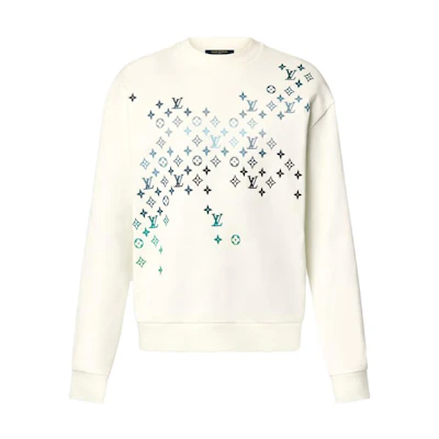 LOUIS VUITTON SS24 Logo Embroidered Crewneck Sweatshirt Men’s Off-White 1AFBWA