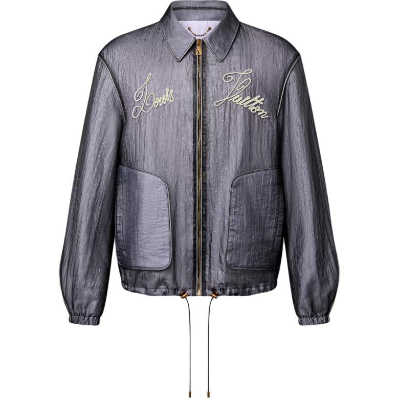 LOUIS VUITTON SS24 Logo Embroidered Zip-Up Long Sleeve Jacket Blue Men’s 1AFQC3 圖 2