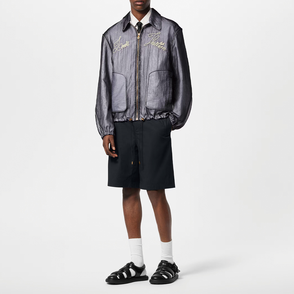 LOUIS VUITTON SS24 Logo Embroidered Zip-Up Long Sleeve Jacket Blue Men’s 1AFQC3 圖 3