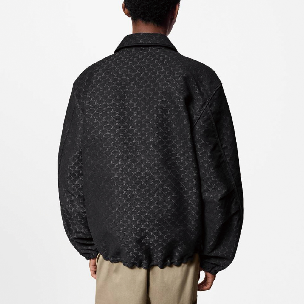 LOUIS VUITTON SS24 Logo Embroidered Zip-Up Long Sleeve Jacket Black 1AFRFY 圖 4