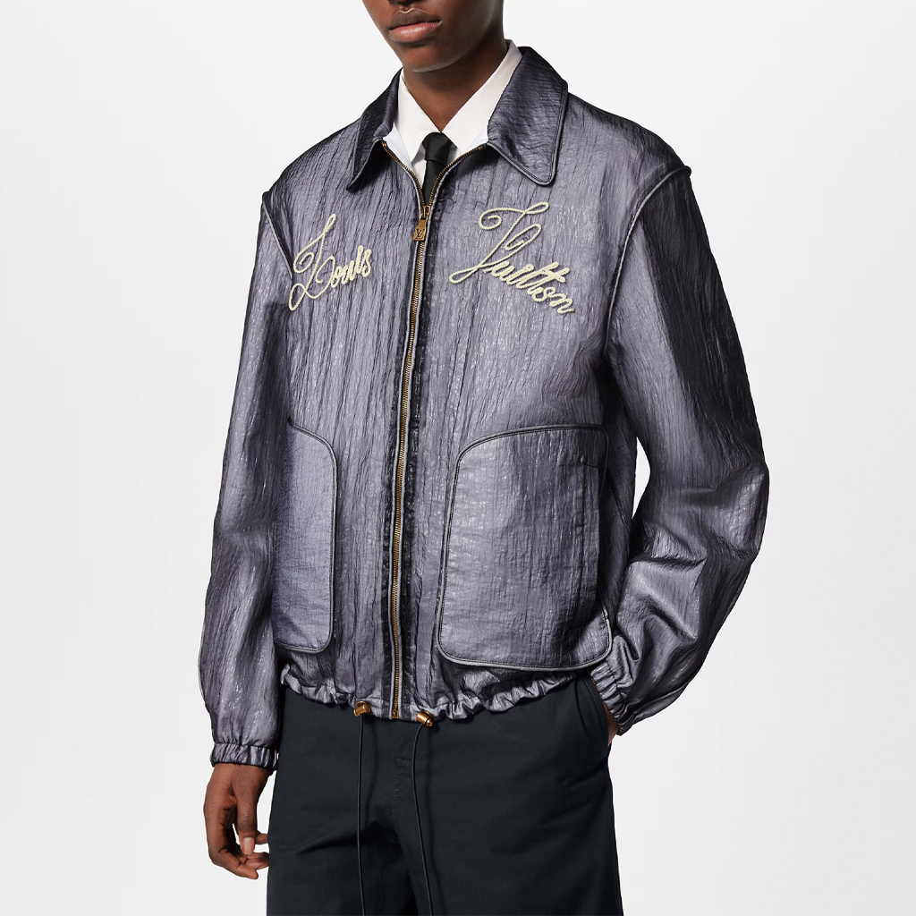 LOUIS VUITTON SS24 Logo Embroidered Zip-Up Long Sleeve Jacket Blue Men’s 1AFQC3 圖 5