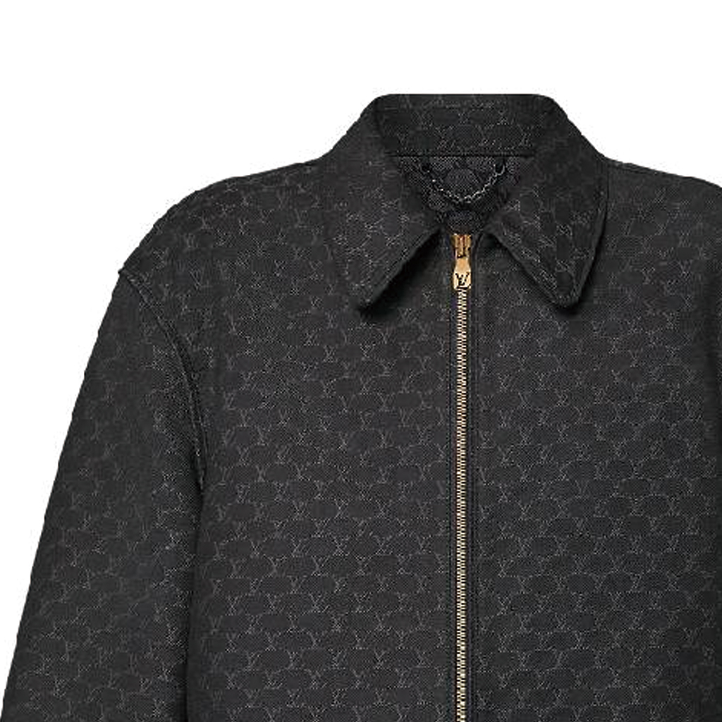 LOUIS VUITTON SS24 Logo Embroidered Zip-Up Long Sleeve Jacket Black 1AFRFY 圖 6