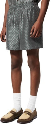 LOUIS VUITTON SS24 Logo Jacquard Elastic Mid-Waist Casual Shorts Men Grey 1AFRKG Details for LOUIS VUITTON SS24 Logo Jacquard Elastic Mid-Waist Casual Shorts Men Grey 1AFRKG