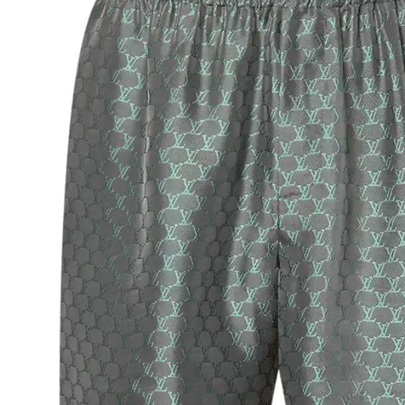 Sizing LOUIS VUITTON SS24 Logo Jacquard Elastic Mid-Waist Casual Shorts Men Grey 1AFRKG