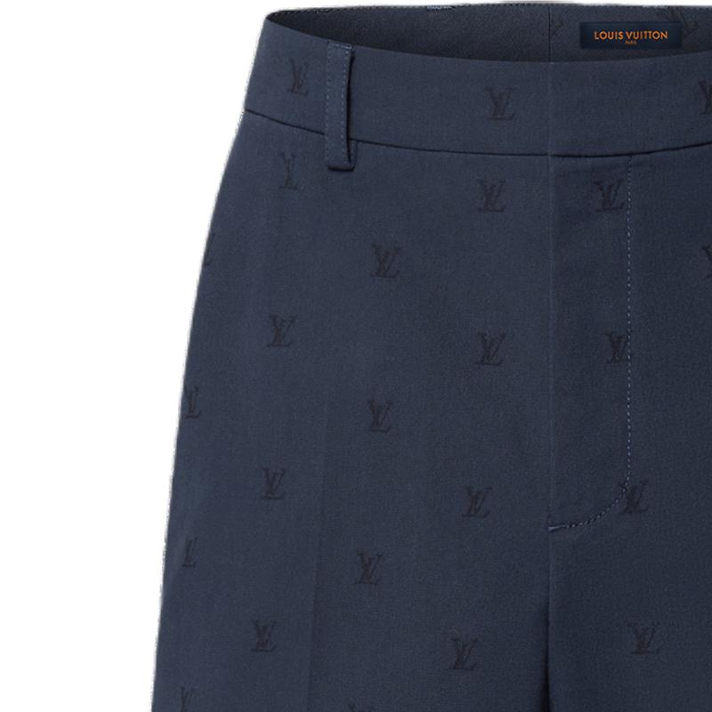 LOUIS VUITTON SS24 Logo Jacquard Elastic Waist Straight Shorts Blue Mens 1AFRER 圖 3