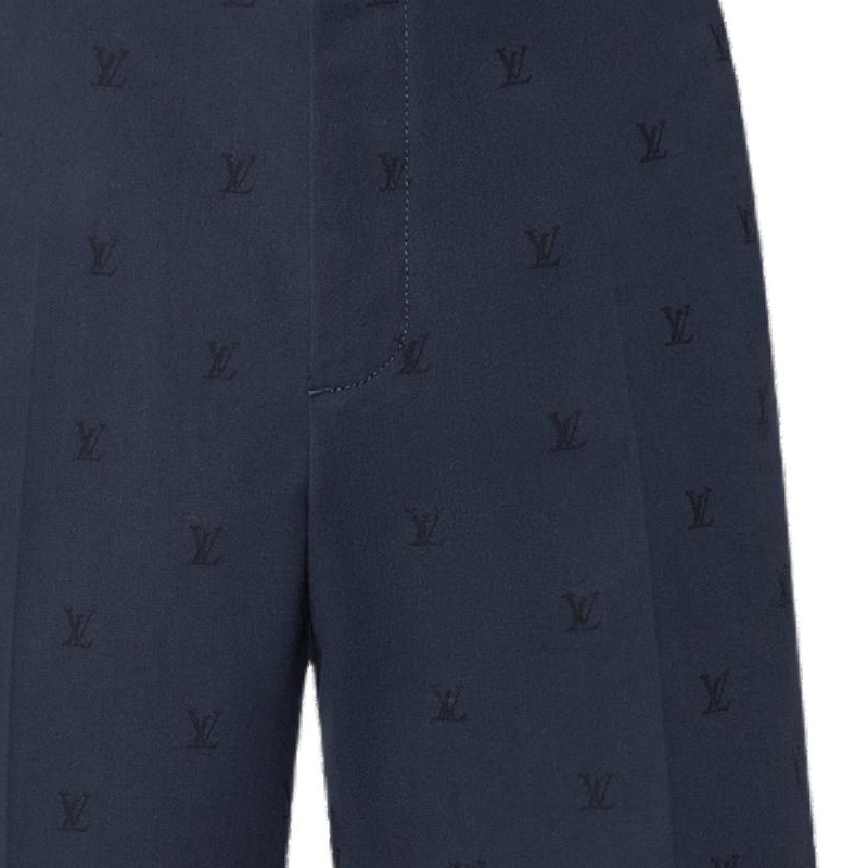LOUIS VUITTON SS24 Logo Jacquard Elastic Waist Straight Shorts Blue Mens 1AFRER 圖 4