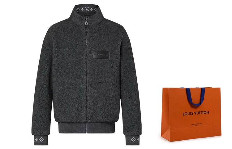 Cheap Chaqueta Polar Hombre Gris Oscuro LOUIS VUITTON SS24 Logo Jacquard. 1AFBA3