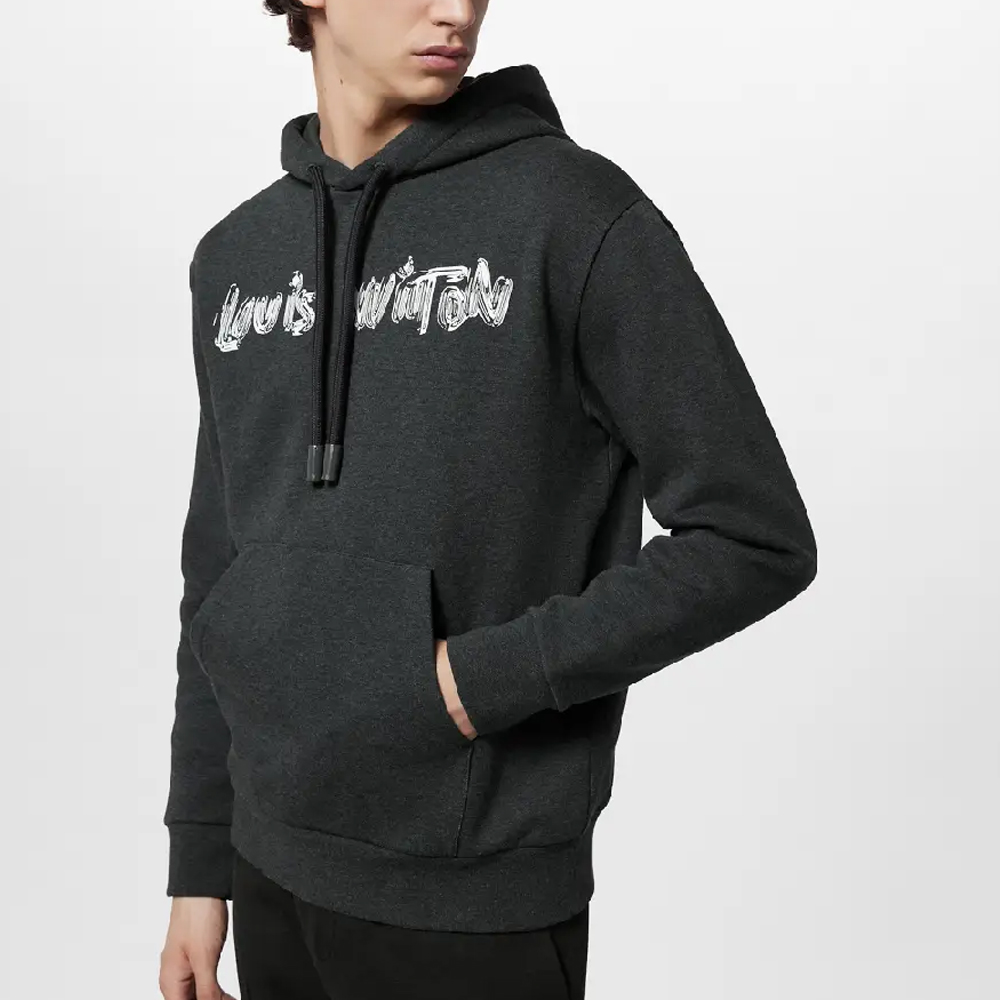 Details for 路易威登 SS24 灰色宽松款连帽长袖卫衣 潮流Logo款式. 1AF383