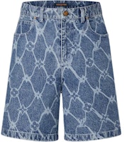 LOUIS VUITTON SS24 Logo Pattern Zipper Straight Denim Shorts Blue 1AFQFH LOUIS VUITTON SS24 Logo Pattern Zipper Straight Denim Shorts Blue 1AFQFH