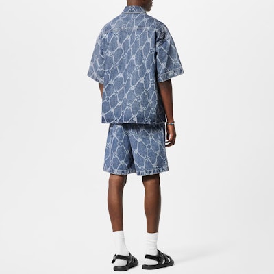 루이비통 SS24 로고 패턴 지퍼 스트레이트 데님 쇼츠 블루 1AFQFH Shop 루이비통 SS24 로고 패턴 지퍼 스트레이트 데님 쇼츠 블루 1AFQFH