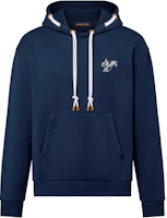LOUIS VUITTON SS24 Logo Print Blue Drawstring Hoodie Casual Wear 1AFR32 LOUIS VUITTON SS24 Logo Print Blue Drawstring Hoodie Casual Wear 1AFR32