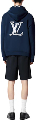 路易威登 SS24 藍色Logo印花抽繩連帽衫 休閒穿搭 1AFR32 Shop 路易威登 SS24 藍色Logo印花抽繩連帽衫 休閒穿搭 1AFR32