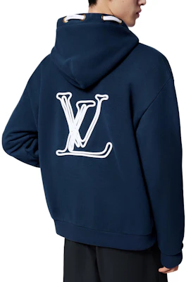 路易威登 SS24 藍色Logo印花抽繩連帽衫 休閒穿搭 1AFR32 Purchase 路易威登 SS24 藍色Logo印花抽繩連帽衫 休閒穿搭 1AFR32