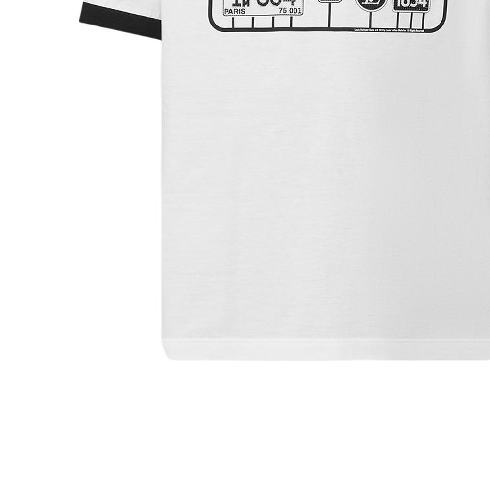 Cheap ルイヴィトン SS24 ロゴプリント メンズカジュアルクルーネック白Tシャツ 1AFXO1