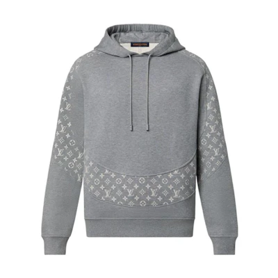 LOUIS VUITTON SS24 Logo Print Hoodie Men’s Pullover Grey. 1AA4I6