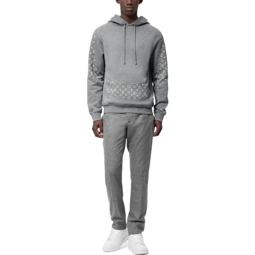 Lookbook LOUIS VUITTON SS24 Logo Print Hoodie Men’s Pullover Grey. 1AA4I6