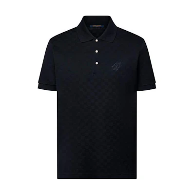 LOUIS VUITTON SS24 Logo Print Short Sleeve Polo Shirt Black 1AFRAS
