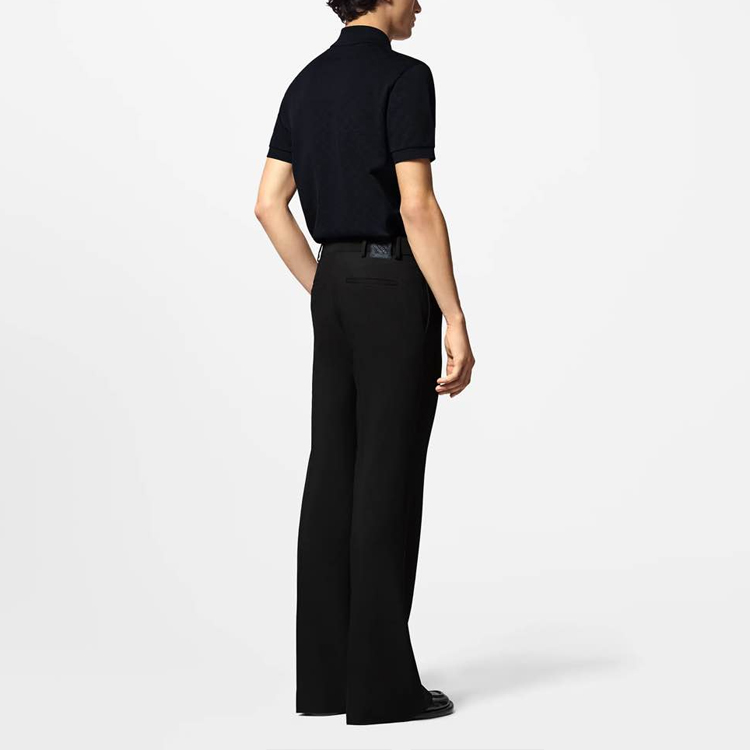 Shop LOUIS VUITTON SS24 Logo Print Short Sleeve Polo Shirt  Black 1AFRAS