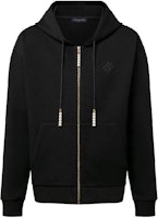 LOUIS VUITTON SS24 Logo Print Zip-Up Hoodie Black Long Sleeve 1AFJGD LOUIS VUITTON SS24 Logo Print Zip-Up Hoodie Black Long Sleeve 1AFJGD
