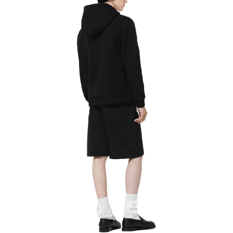 Shop 루이비통 SS24 로고 프린트 지퍼 후드 블랙 긴팔 1AFJGD