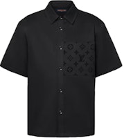 LOUIS VUITTON SS24 Logo Printed Short-Sleeve Shirt Mens Black 1AFR05 LOUIS VUITTON SS24 Logo Printed Short-Sleeve Shirt Mens Black 1AFR05