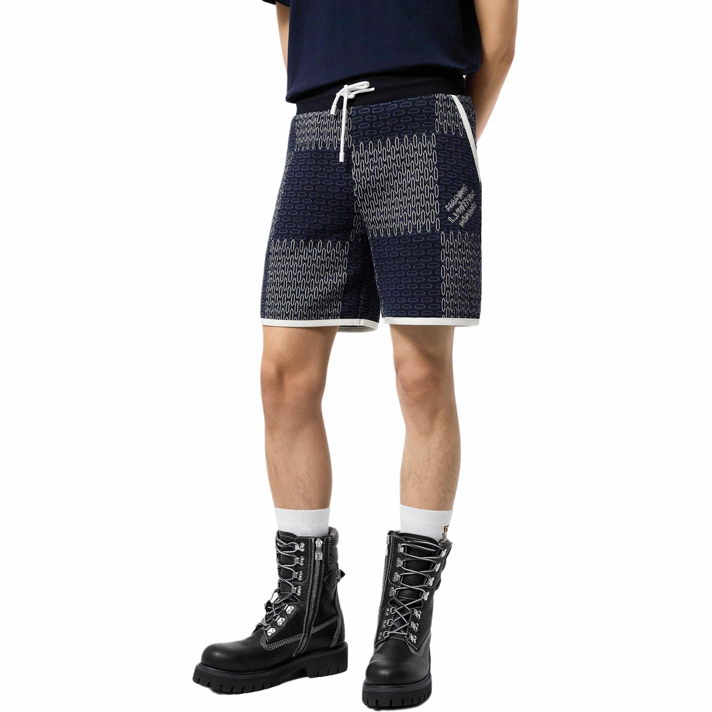 LOUIS VUITTON SS24 Logo Quilted Jacquard Drawstring Shorts Blue Men 1AFWUM 圖 4