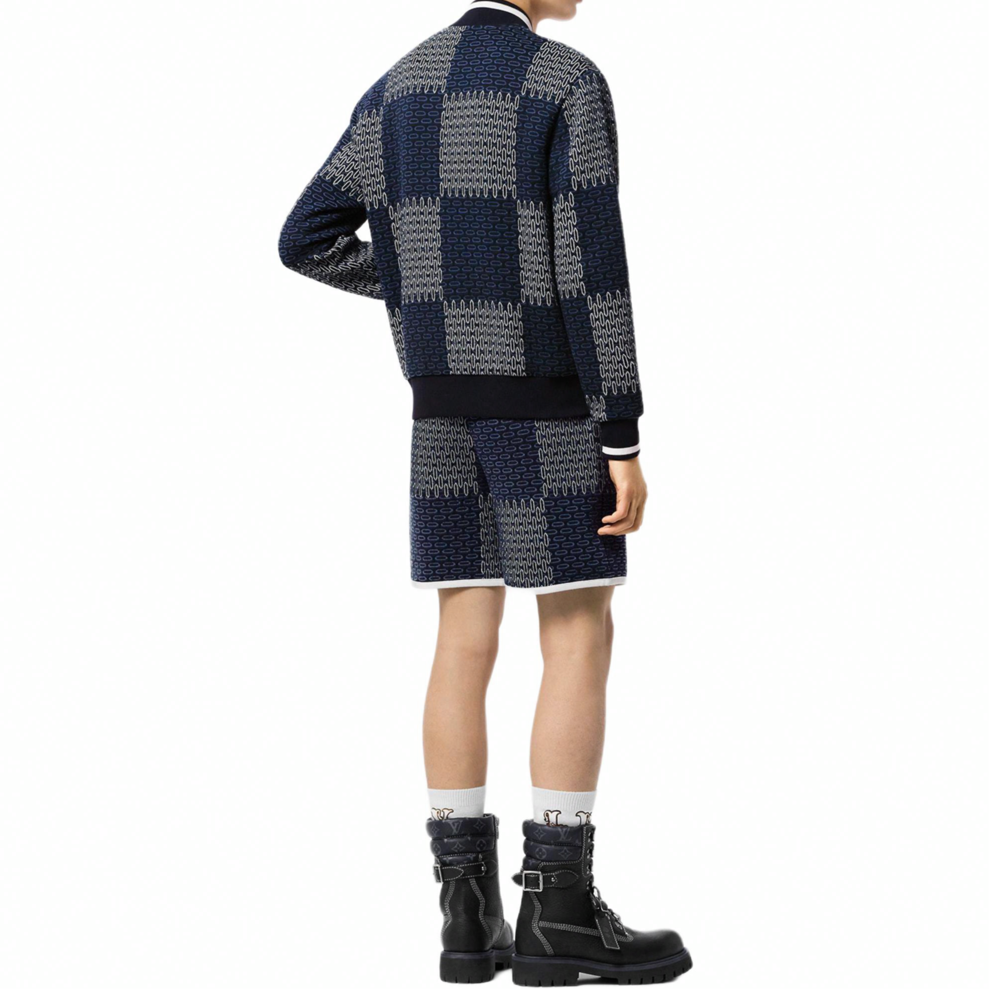 LOUIS VUITTON SS24 Logo Quilted Jacquard Drawstring Casual Shorts Blue Mens 1AFWUH 圖 5