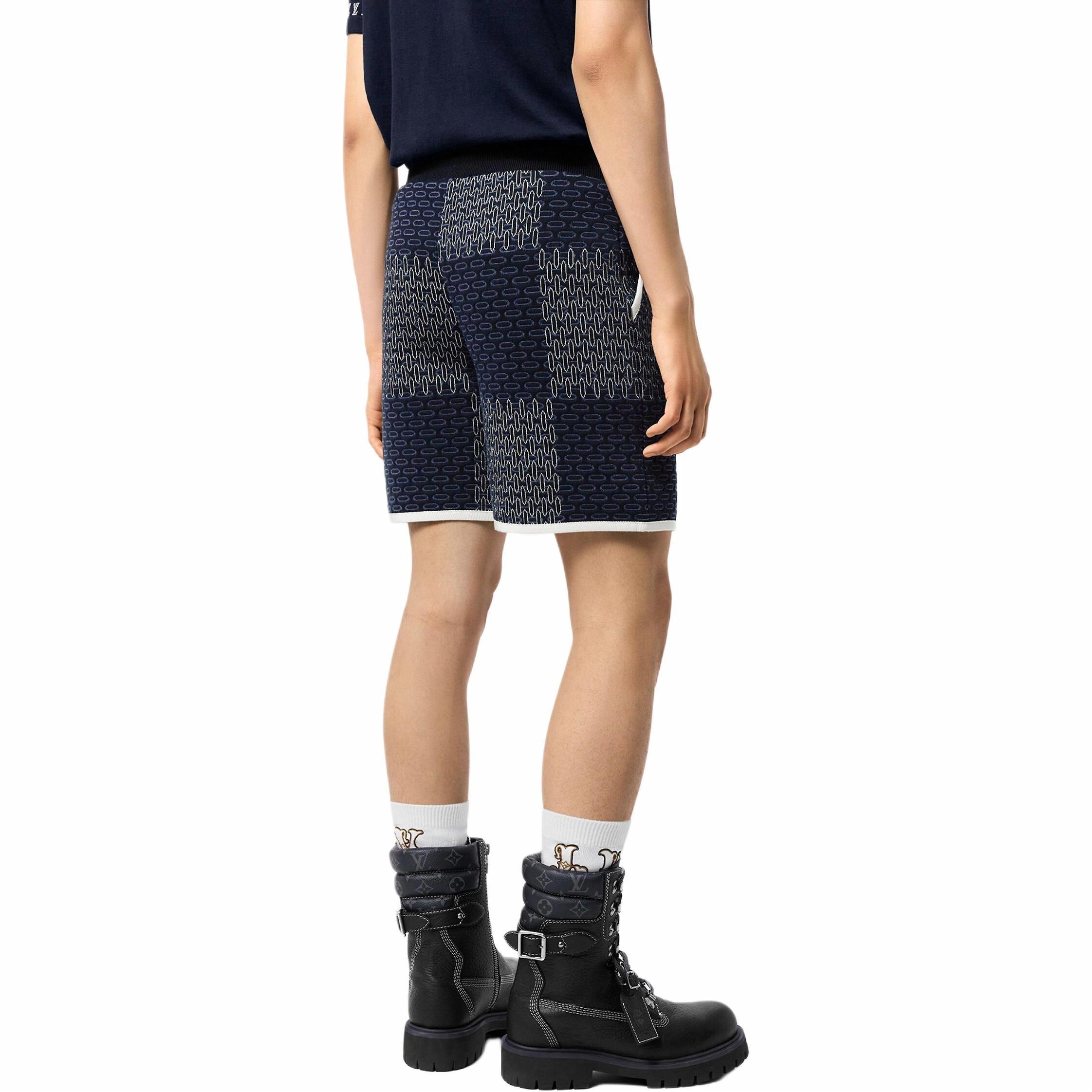 LOUIS VUITTON SS24 Logo Quilted Jacquard Drawstring Shorts Blue 1AFWUI 圖 6