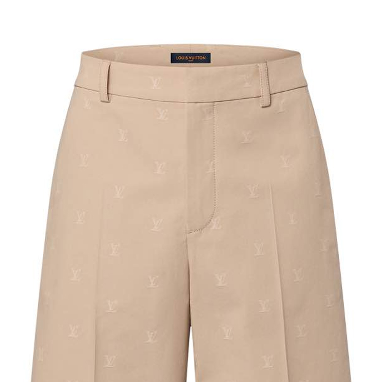 LOUIS VUITTON SS24 Monogram Beige Casual Straight Zip Shorts Men. 1AFRL6 圖 5