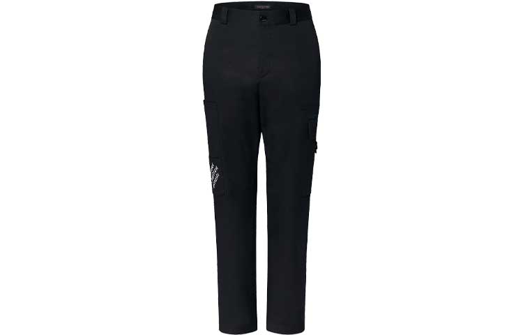 LOUIS VUITTON SS24 Monogram Mid-Rise Casual Cargo Pants Black Menswear. 1AFJ92