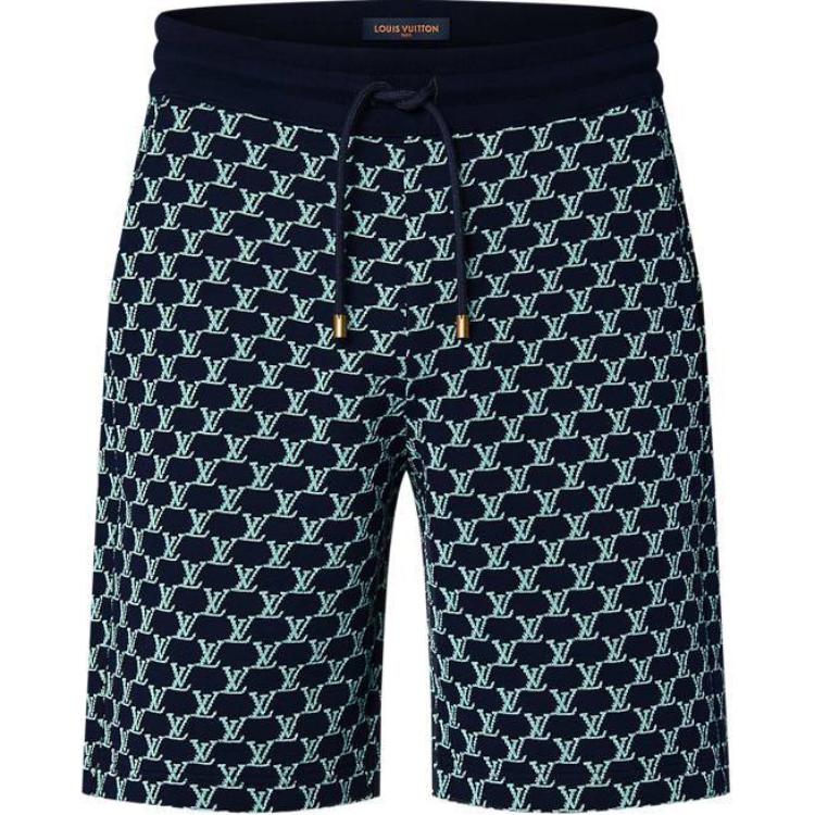 Order LOUIS VUITTON SS24 Celana Pendek Pria Monogram Mid-Rise Straight Multicolor Casual 1AFRA4