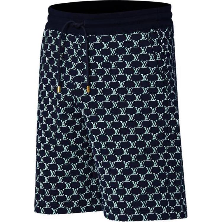 Shop LOUIS VUITTON SS24 Celana Pendek Pria Monogram Mid-Rise Straight Multicolor Casual 1AFRA4