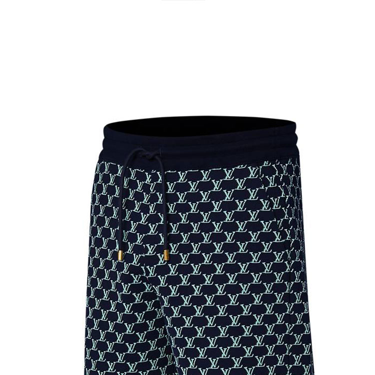 Cheap LOUIS VUITTON SS24 Celana Pendek Pria Monogram Mid-Rise Straight Multicolor Casual 1AFRA4