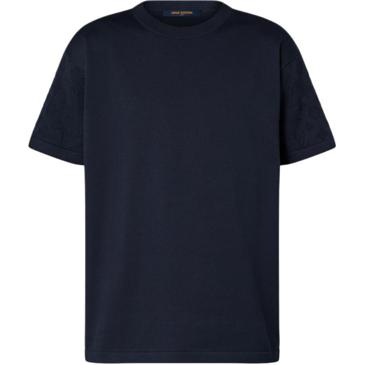 LOUIS VUITTON SS24 Monogram Pattern Solid T-Shirt Navy Blue  Tee 1AFAPC